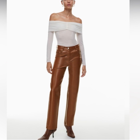 Wilfred The Melina Vegan Leather Pant in Cognac - Picture 1 of 7